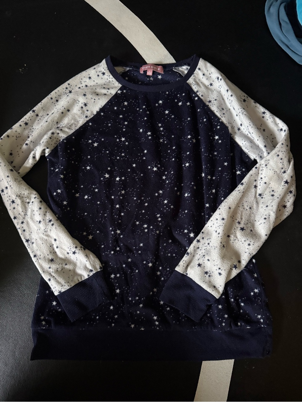 BCBG Navy and White Star Pajama Set size 14/16
